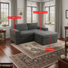 Gray 3-Piece Microfiber Modular Loveseat Set with Matching Ottoman and Arm Chair