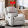 Gray White Breathable Fabric Power Recliner Armchair with Pillow-Top Arms