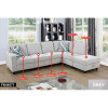 Gray 6-Piece Linen-Look Fabric Modular Sectional Sofa with Right-Facing Chaise
