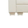 White 6-Piece Cow Top Leather Modular Living Room Set with Ottoman and Cushions