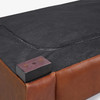 Chestnut Brown Top-Grain Leather Armchair with Track Arms and Block Feet