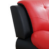 Black and Red 3-Piece Faux Leather Living Room Set with Sofa Loveseat and Panels