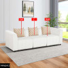 White 3-Piece Microfiber Modular Sofa with Wide Track Arms and Loose Back