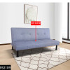 Grayish Blue Linen Convertible Sleeper Sofa with Adjustable Construction