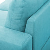 Light Blue 3-Piece Linen Sectional Sofa with Left-Facing Chaise and Lift-Top