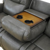 Gray 3-Piece Breathable Leather Reclining Living Room Set with Nailhead Trim
