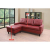 Red Faux Leather 2-Piece Living Room Set with Sofa and Loveseat and Construction