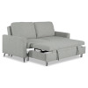 Gray Linen-Style Upholstered Convertible Pull-Out Sleeper Sofa with Track Arms