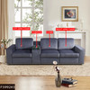 Dark Gray 4-Piece Microfiber Modular Sofa with Center Console Cup Holders