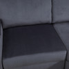 Dark Gray 4-Piece Microfiber Modular Sofa with Center Console Cup Holders