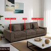 Brown 3-Piece Corduroy Modular Sofa with Wide Track Arms and Loose Back Cushions