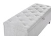 48-Inch Light Gray Linen Button-Tufted Storage Bench with Safety-Close Hinges