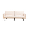 Beige Linen Convertible Sleeper Sofa with Adjustable Construction and Cushioning