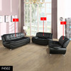 Black 3-Piece Faux Leather Living Room Set with Sofa Loveseat and Armchair