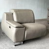 Gray 5-Piece Top-Grain Leather Modular Power Reclining Sofa Set with Upholstery
