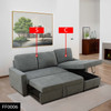 Dark Gray 2-Piece Flannelette Pull-Out Sleeper Sectional with Right-Facing