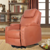 Orange Faux Leather Recliner Chair with Padded Headrest and Wide Arms and Design