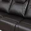 Dark Brown 3-Piece Top-Grain Leather Reclining Living Room Set with Consoles