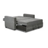 Gray Flannel Upholstered Pull-Out Sleeper Loveseat with Tufted Back and Track