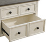 Dark Gray MDF and White Oak Storage Desk with Drawers and Contrasting Wood