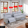 Gray White 4-Piece Lambswool Modular Reclining Sofa with Center Console and LED