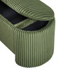 50-Inch Off-Green Corduroy Oval Storage Bench with Cushioned Seat and Padded Top