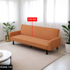 Orange Calico Convertible Sleeper Sofa with Adjustable Construction and Profile