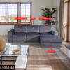 Dark Gray 4-Piece Microfiber Modular Sofa Set with Movable Ottoman and Nailhead