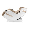 White Full-Body Reclining Massage Chair with Integrated Leg Rest and Wired