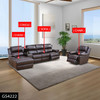 Brown 4-Piece Breathable Leather Reclining Sofa Set with Chaise Console