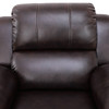 Brown 4-Piece Breathable Leather Reclining Sofa Set with Chaise Console