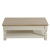 Light Brown MDF and White Oak Coffee Table with Storage Drawers and Construction