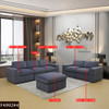 Dark Gray 6-Piece Microfiber Modular Living Room Set with Sofa Loveseat
