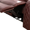 Red 3-Piece Breathable Leather Reclining Living Room Set with LED Lighting