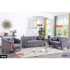 Gray 3-Piece Microfiber Living Room Set with Sofa Loveseat and Armchair