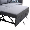 Dark Gray 6-Piece Sackcloth Modular Pull-Out Sleeper Sofa with Extendable