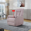 Light Pink Rubber Cloth Recliner Chair with High Back and Padded Arms and Design