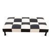 Black and White Faux Leather Convertible Sleeper Sofa with Supportive Cushioning