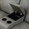 Gray 3-Piece Breathable Leather Reclining Living Room Set with LED Lighting