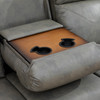Gray 3-Piece Breathable Leather Reclining Living Room Set with LED Lighting