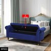 Blue Sherpa Bedroom Storage Bench with Combines Everyday Storage and Low Profile