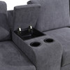 Dark Gray 4-Piece Corduroy Modular Sofa with Center Console Cup Holders