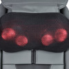 Gray Leather-Look Shiatsu Neck and Back Massage Chair Cushion with Adjustable