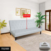 White Faux Leather Convertible Sleeper Sofa with Adjustable Construction