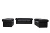 Black Leather Single-Seat Sofa with Padded Back and Wide Arms and Padded Cushion
