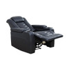Dark Blue 6-Piece Top-Grain Leather Power Reclining Theater Seating Set with LED