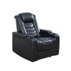 Dark Blue 6-Piece Top-Grain Leather Power Reclining Theater Seating Set with LED