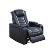 Dark Blue 6-Piece Top-Grain Leather Power Reclining Theater Seating Set with LED