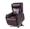 Brown Rubber Cloth Recliner Chair with High Back and Padded Arms and Stitching