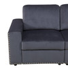 Dark Gray 6-Piece Microfiber Modular Sofa with Cup Holder Console Ottoman